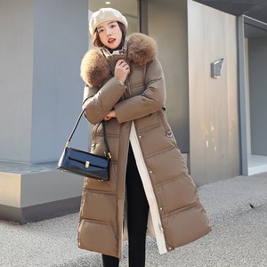 ANYOU 여성 롱패딩 후드 퍼카라 벨티드 패딩 따뜻한 데일리룩 겨울 방한복 아우터
