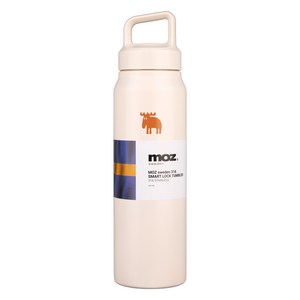 MOZ 스웨덴 스마트락 텀블러 포스코 316 스텐 원버튼 손잡이 보온보냉병 보온보냉텀블러, 1개, 520ml, 크림스노우